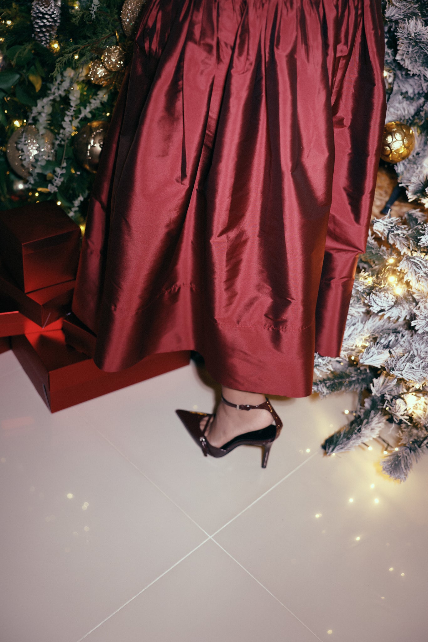 Carolina Taffeta Midi Skirt